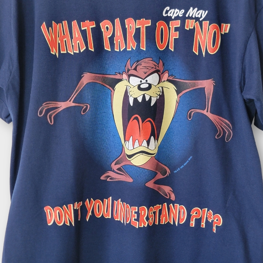 Vintage Tasmanian Devil "What Part of No Don't You Understand ?!#? T Shirt - Picture 6 of 7